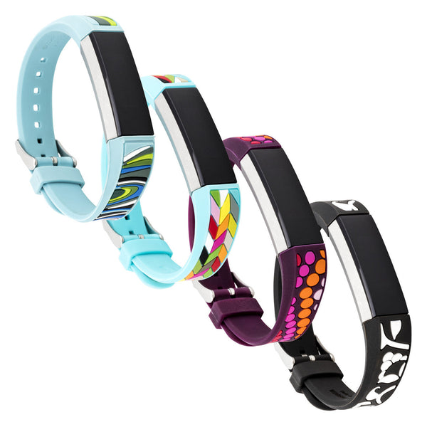 Designer Silicone Band for Fitbit Alta and Fitbit Alta HR by French Bull in Blue Ziggy