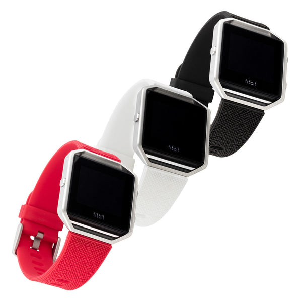 WITHit Silicone Band for Fitbit Blaze in Safiano Pattern - White
