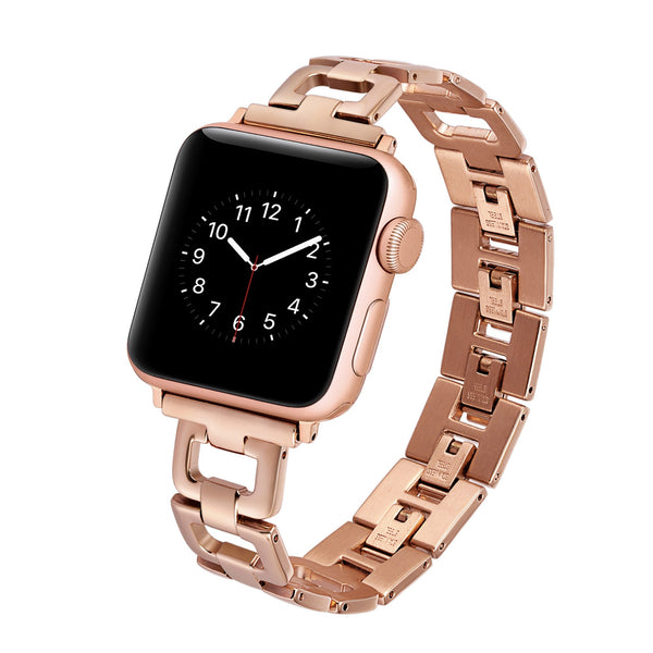 WITHit Stainless Steel Link Band for 38/40/41mm Apple Watch - Rose Gold