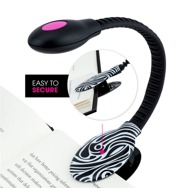 French Bull, Charge Light, Black and White Marble Pattern Reading Light