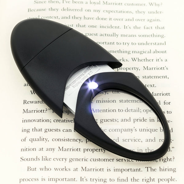 WITHit Lighted Oval Travel Magnifier  - Black