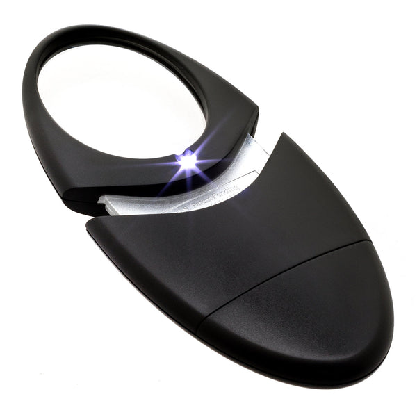 WITHit Lighted Oval Travel Magnifier  - Black