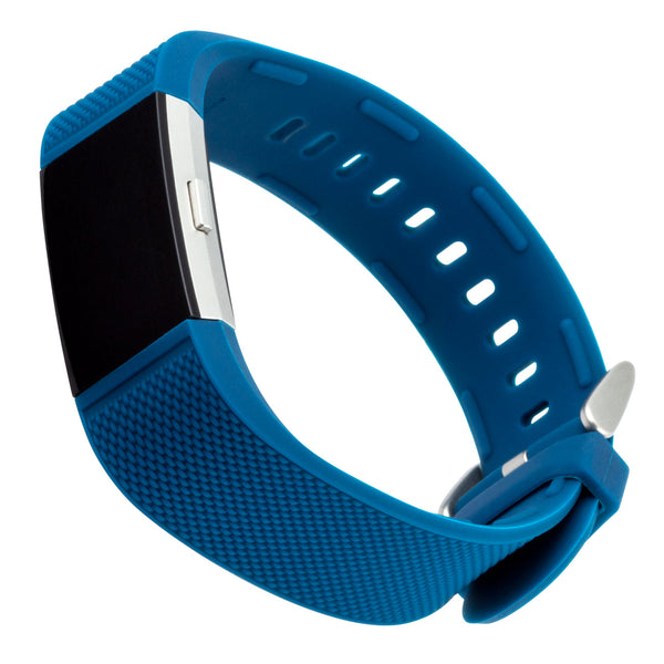 Designer Silicone Band for Fitbit Charge 2 by WITHit in Blue Woven