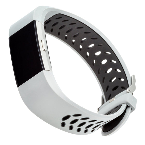 Designer Silicone Sport Band for Fitbit Charge 2 by WITHit in Gray/Black