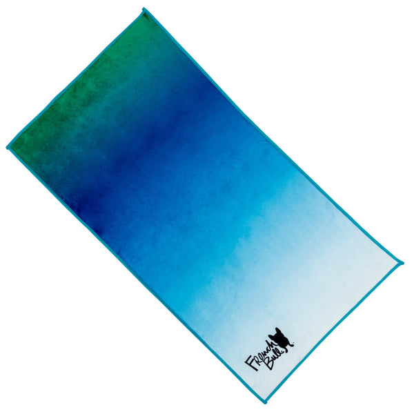 French Bull Microfiber Sport Towels - 2 Pack -  Blue Ombre & Suzani Turq