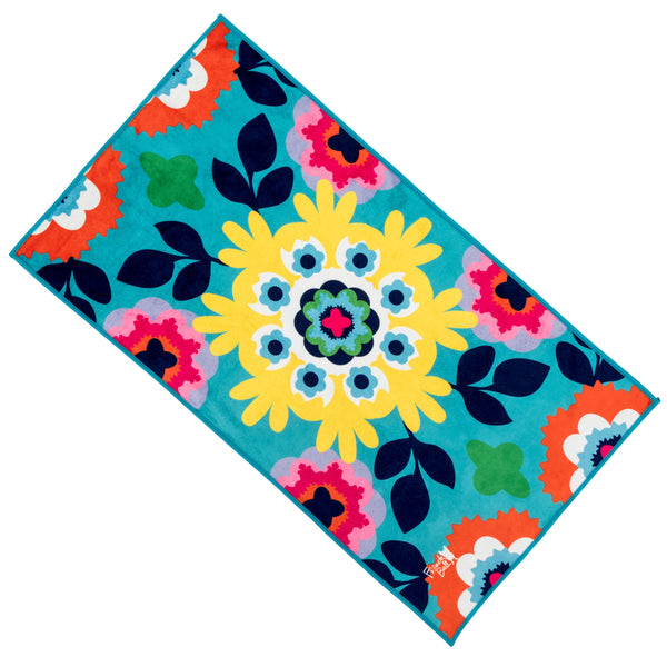 French Bull Microfiber Sport Towels - 2 Pack -  Blue Ombre & Suzani Turq
