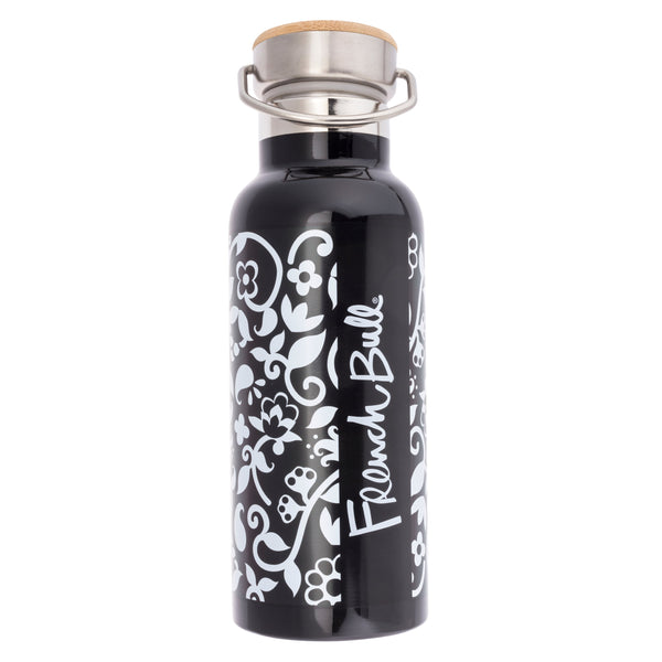 French Bull Stainless Steel Insulated Water Bottle - Black & White Vine
