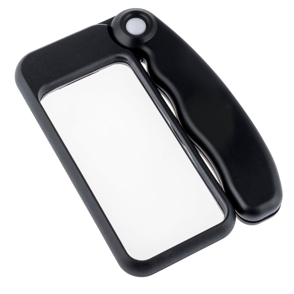 WITHit Hinge Lighted Rectangular Magnifier - Black