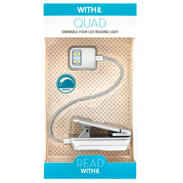 Quad 4 LED Reading Light by WITHit - Silver