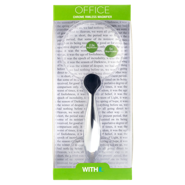 WITHit Office Chrome Rimless Magnifier