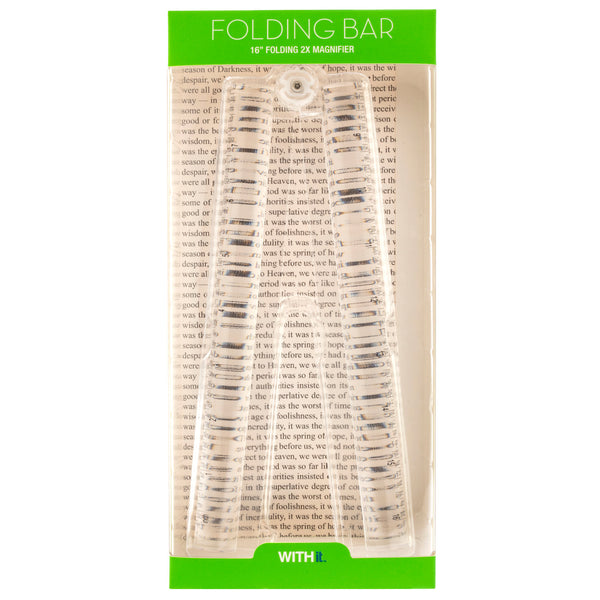 WITHit Folding Bar 16" Reading Magnifier, Legal Size with Ruler