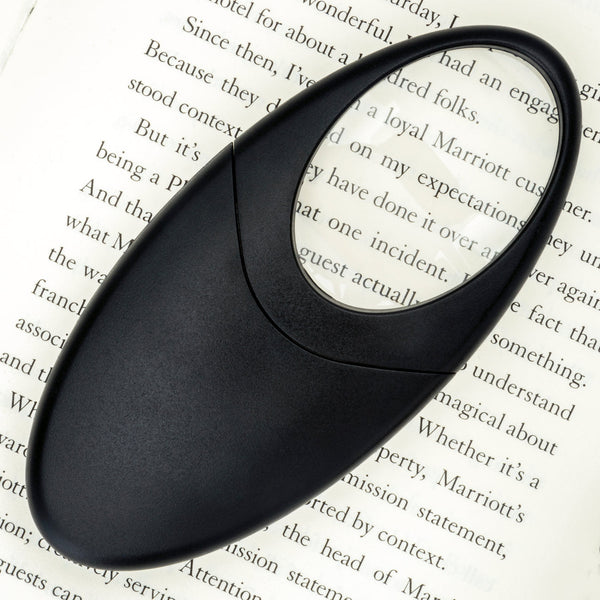 WITHit Lighted Oval Travel Magnifier  - Black