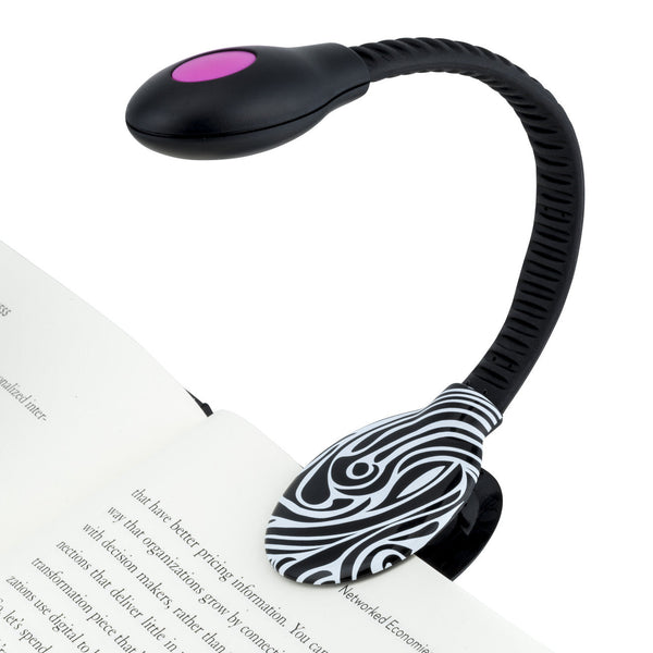 French Bull, Charge Light, Black and White Marble Pattern Reading Light