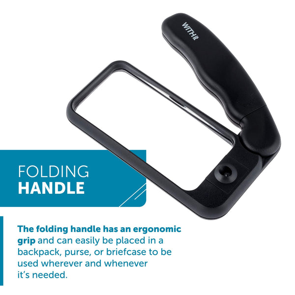 WITHit Hinge Lighted Rectangular Magnifier - Black