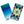 French Bull Microfiber Sport Towels - 2 Pack -  Blue Ombre & Suzani Turq