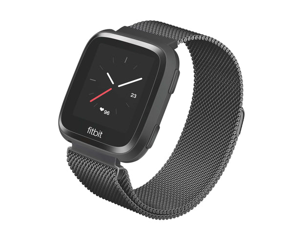 Stainless Steel Mesh FitBit Versa Band, Graphite