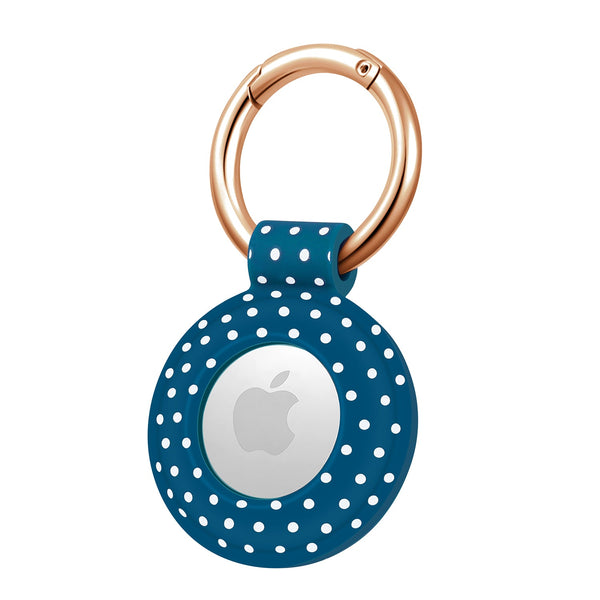 Dabney Lee Apple AirTag Silicone Clip-on Cover in Navy Dottie
