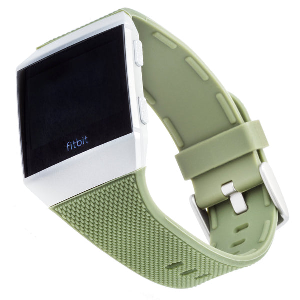 Silicone FitBit Ionic Band, 2-Pack in Black/Grey, Olive Woven