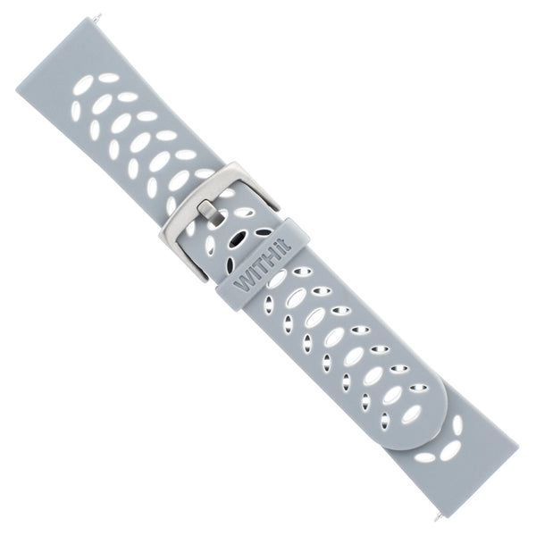 Silicone FitBit Versa Band, Grey/White